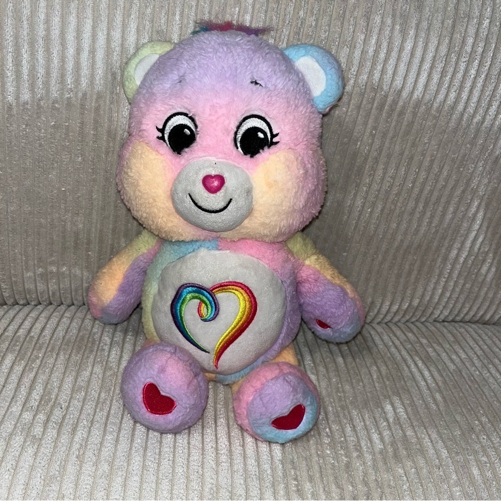 14” Rainbow togetherness care bear plush purple multicolor